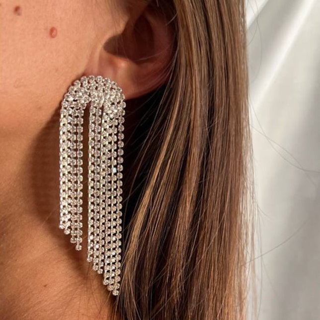 Full Zircon Cascade Earrings