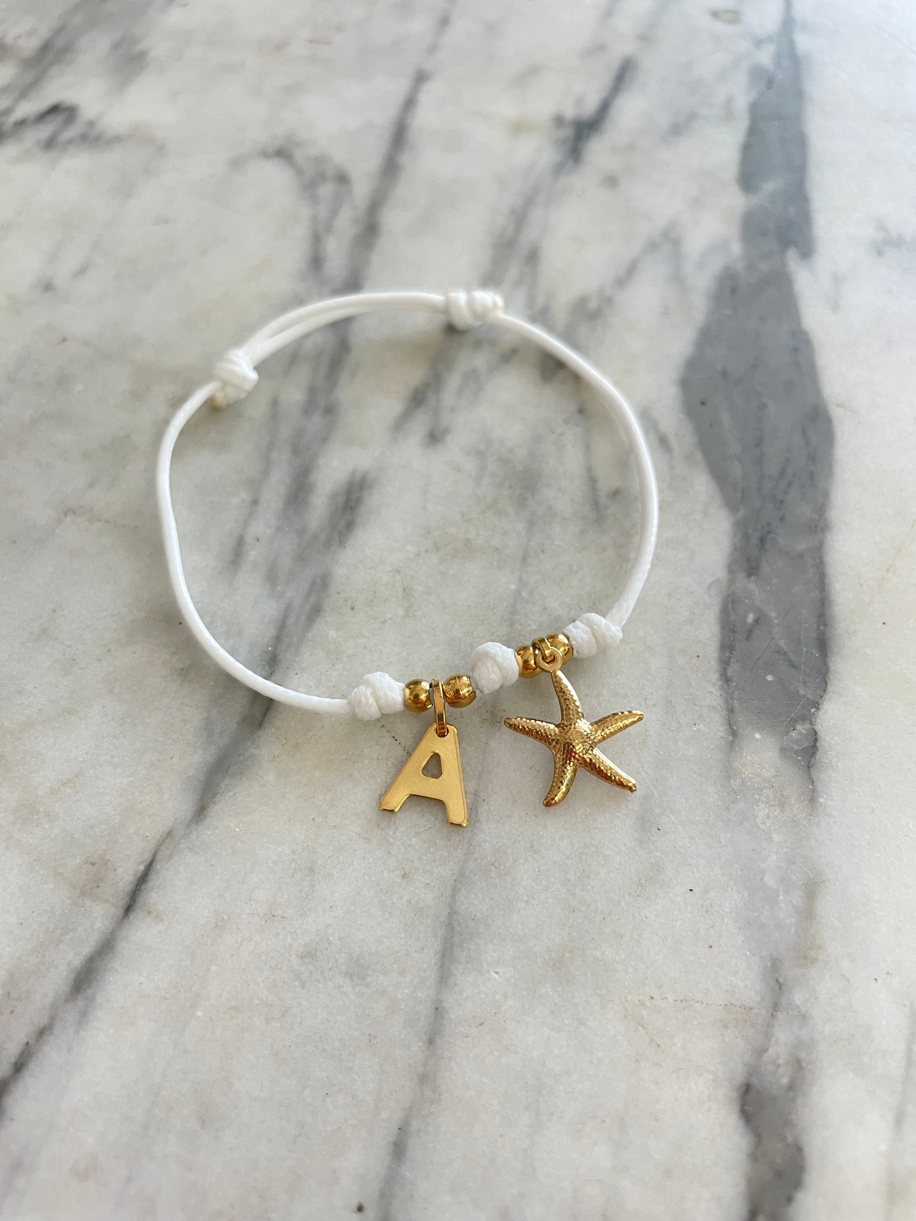 Bracciale Cordino Iniziale e Ciondolo