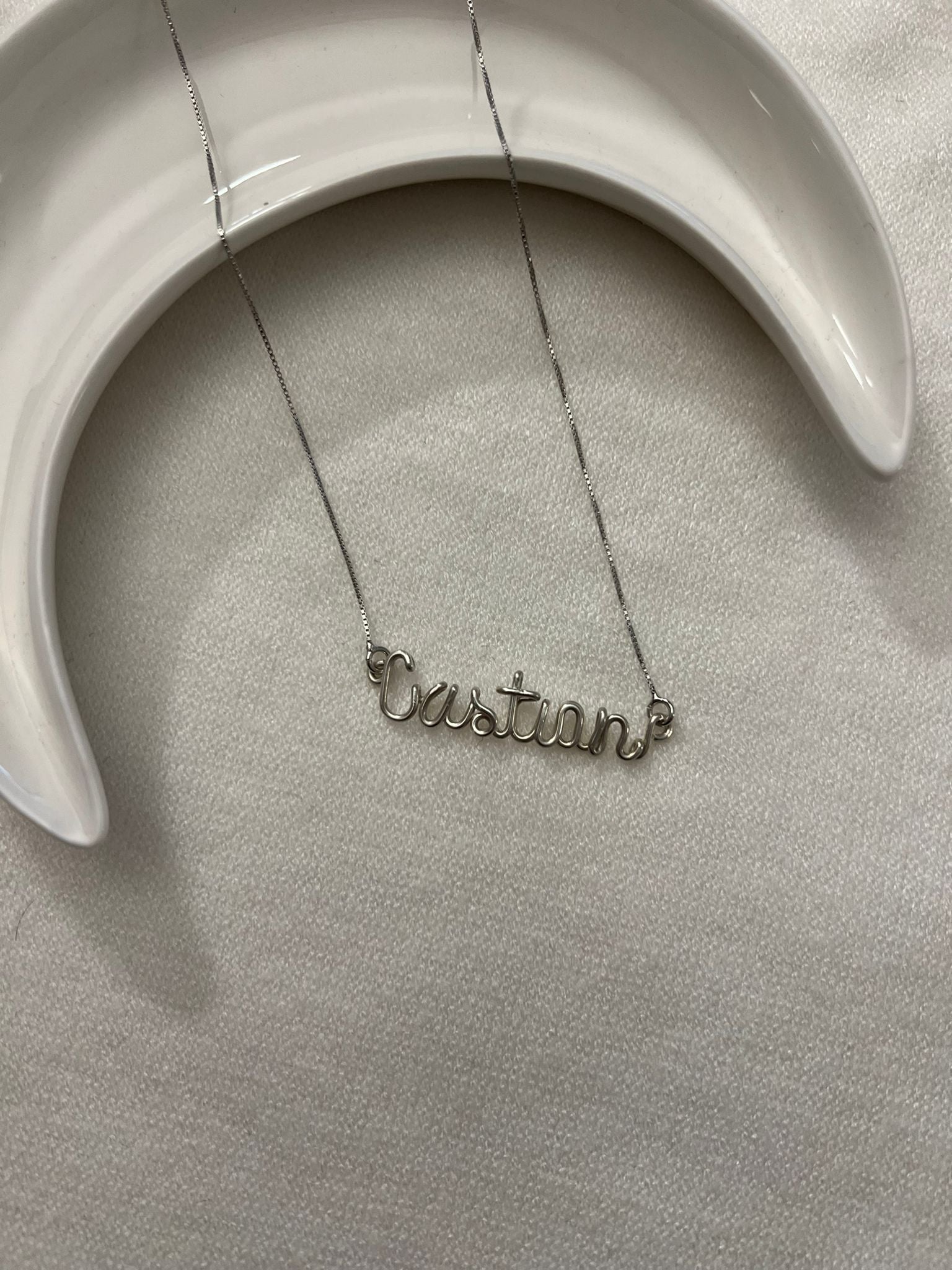 Wire Name Necklace Argento 925