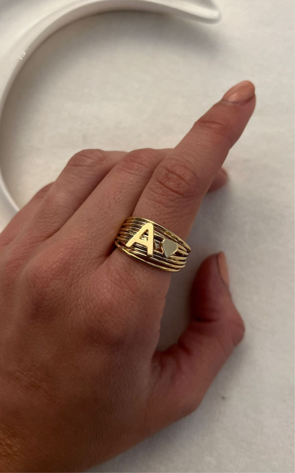 Anello Filo della Vita Lettera Liscia