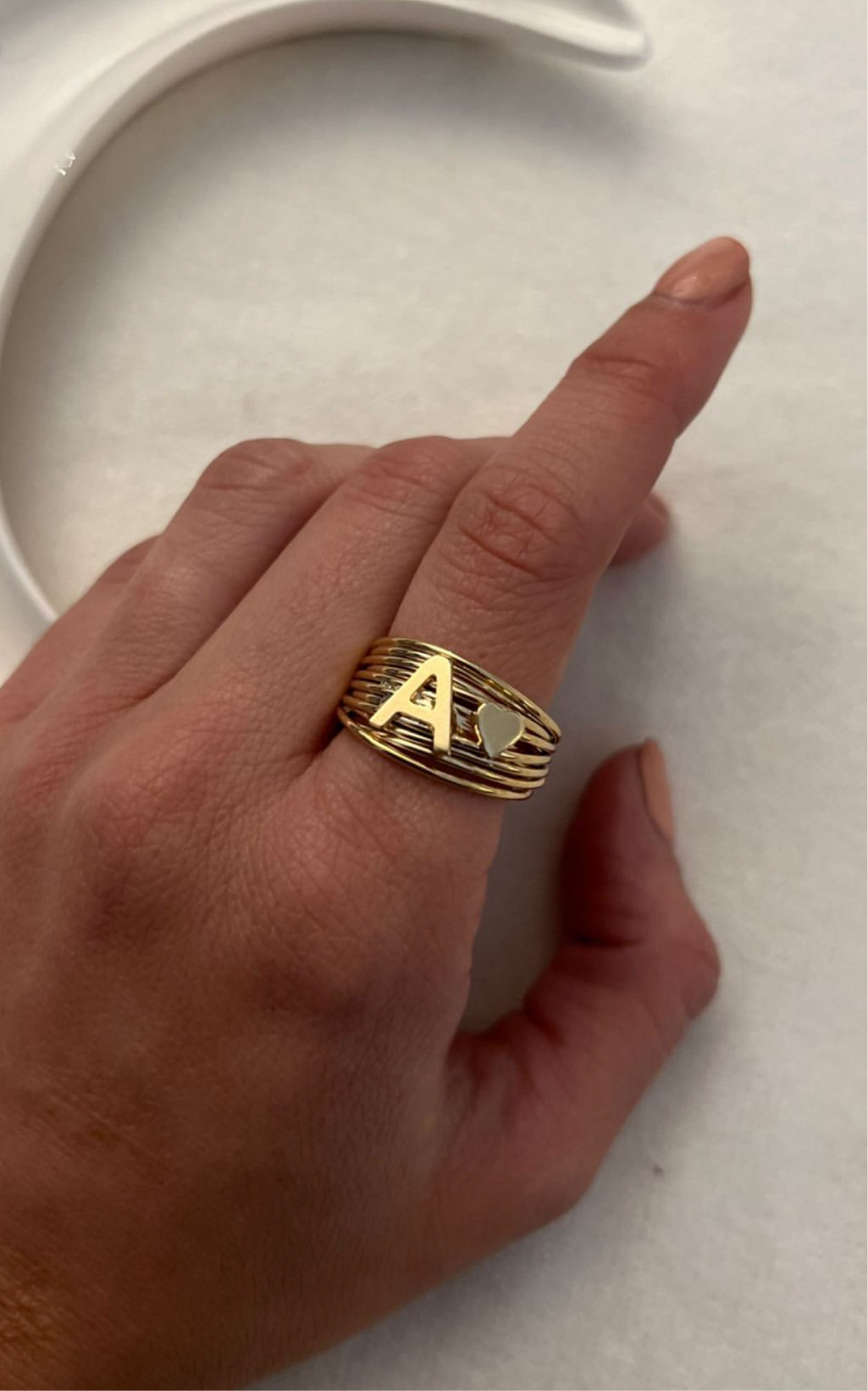 Anello Filo della Vita Lettera Liscia
