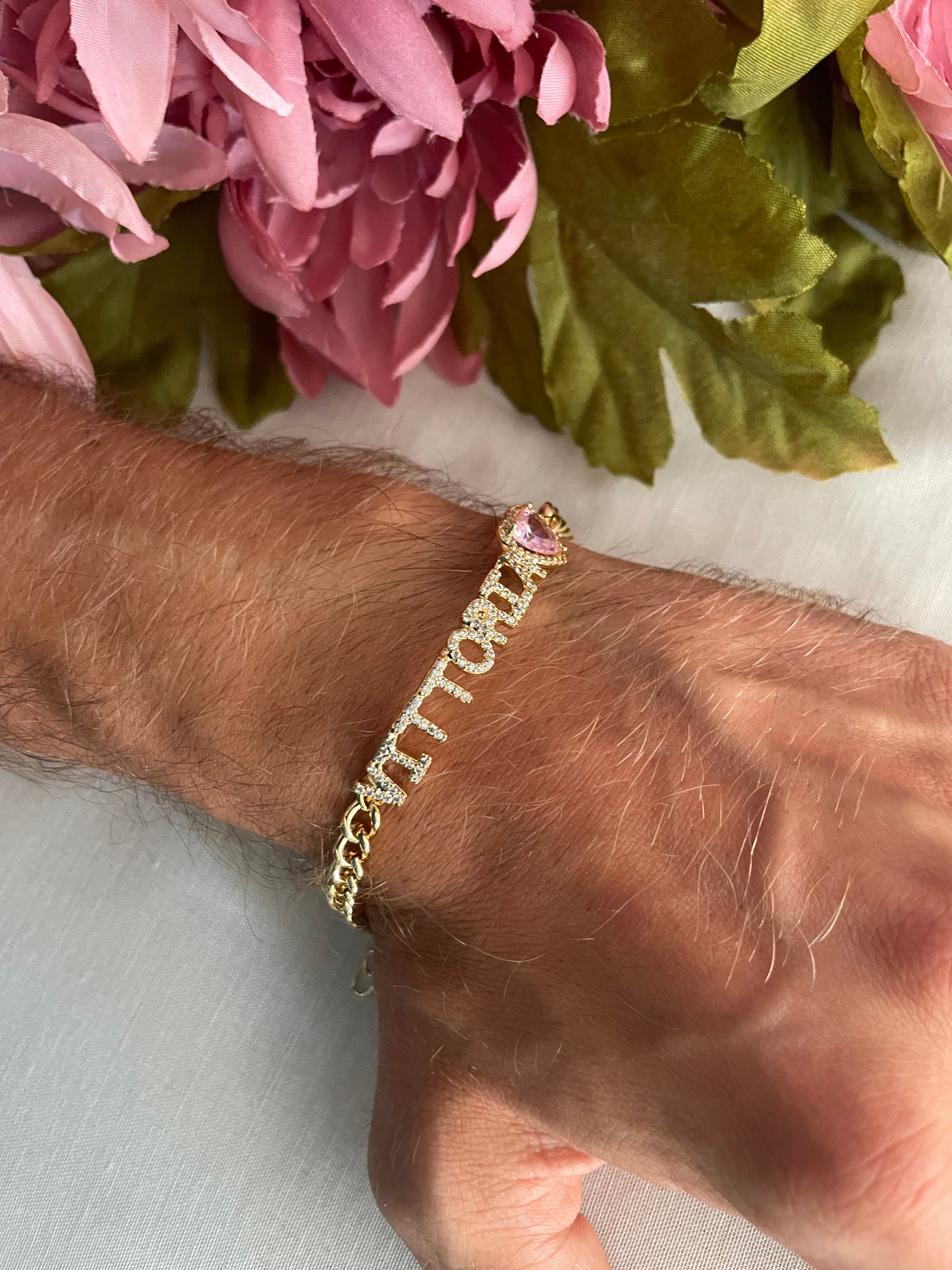 Bracciale Lettere Zirconate