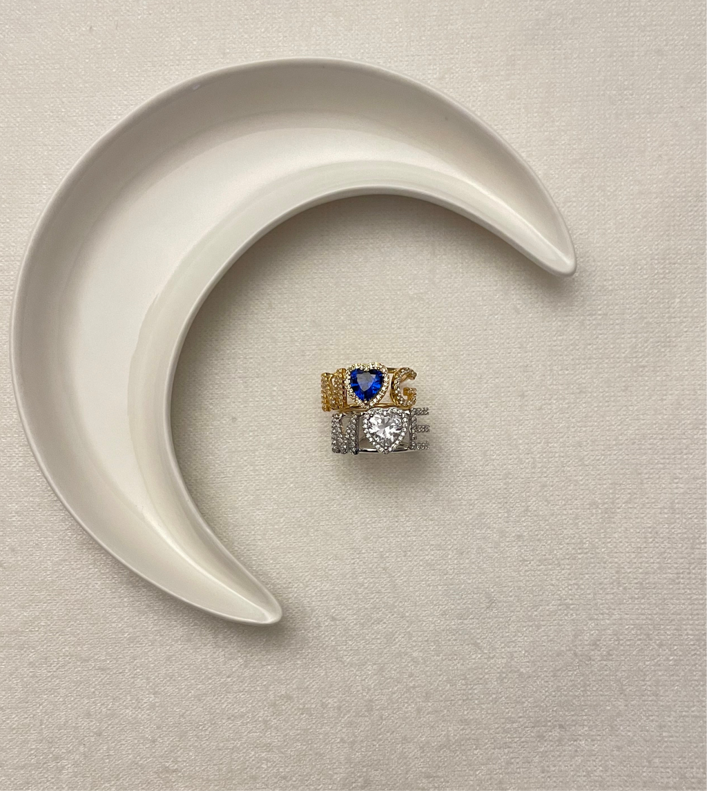 Two Letter Heart Ring