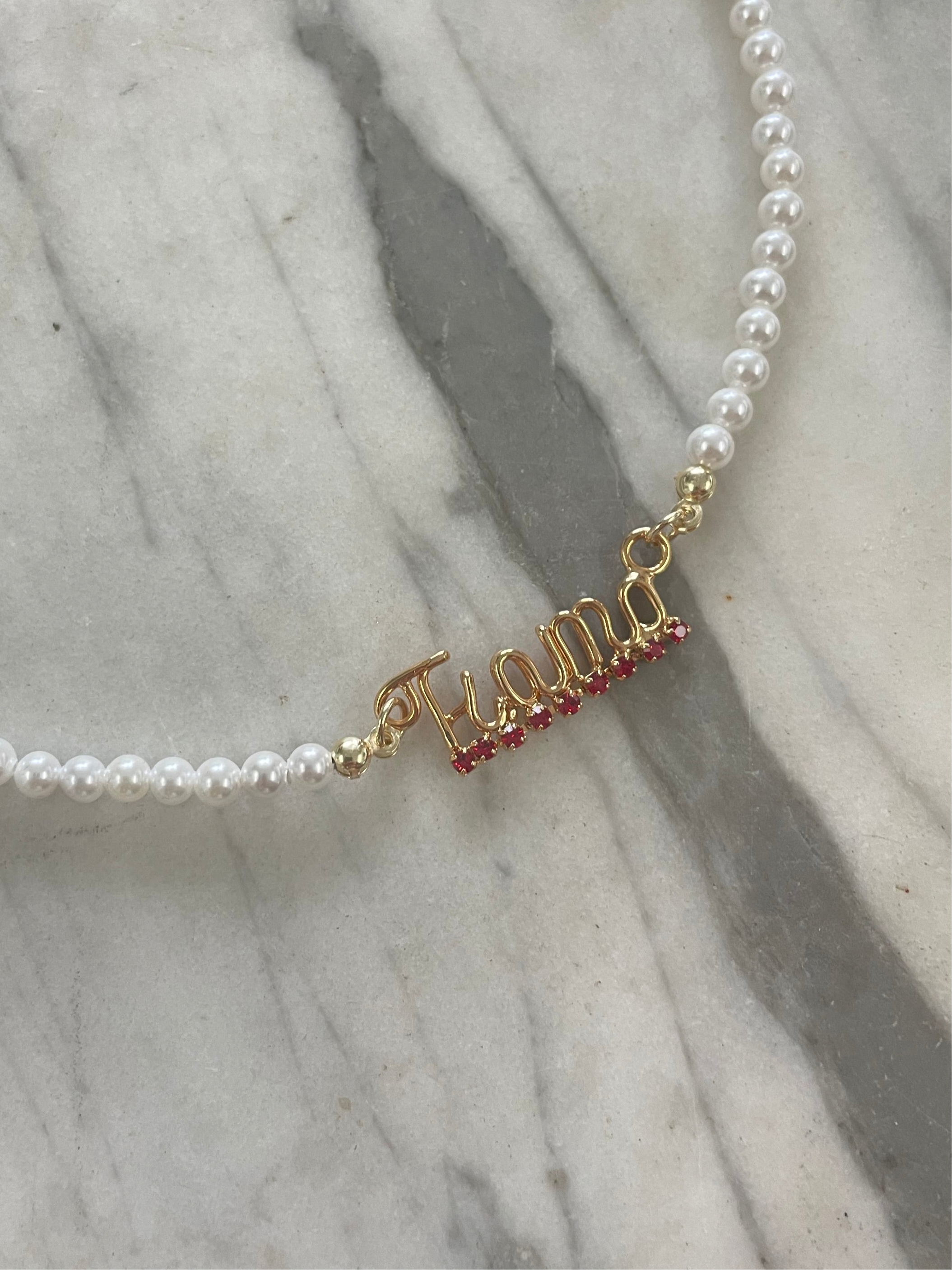 Collana Nome e Perle Wire