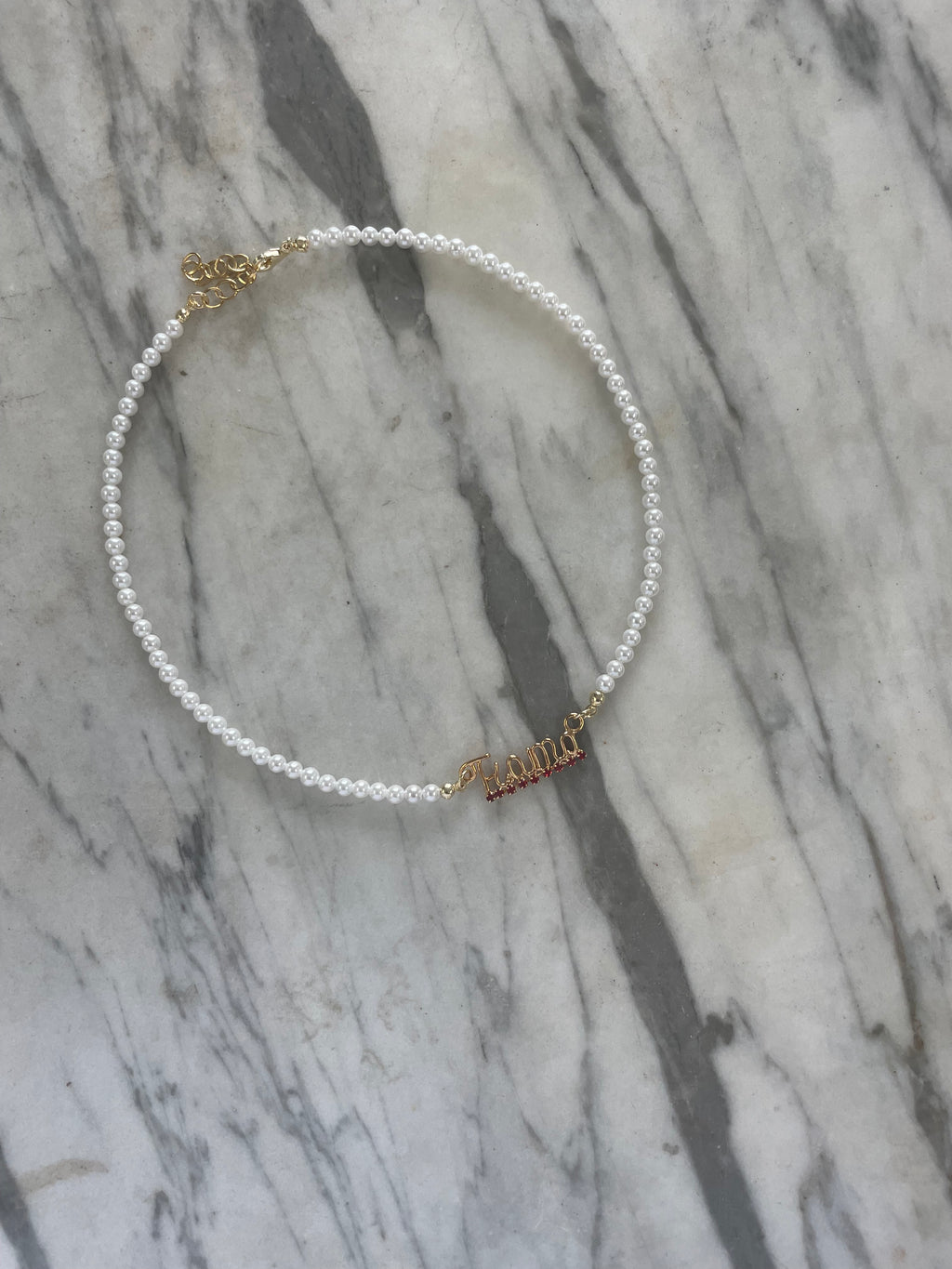 Collana Nome e Perle Wire