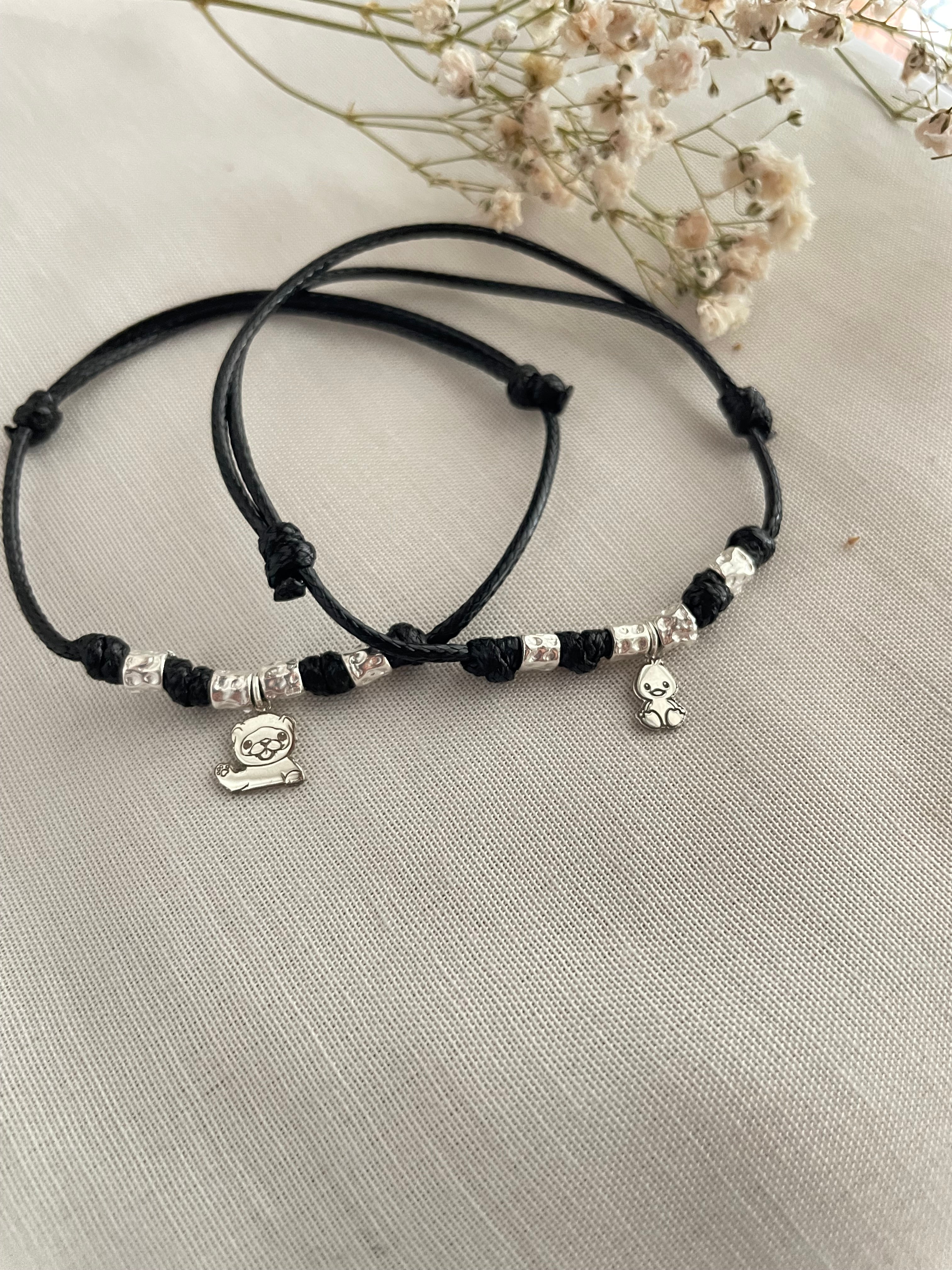 Bracciale Corda Pepite Ciondolo Personalizzato