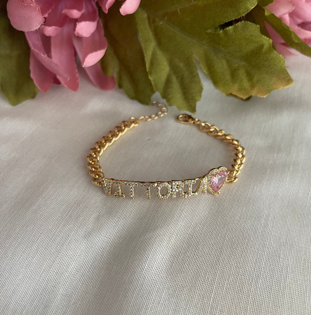 Bracciale Lettere Zirconate