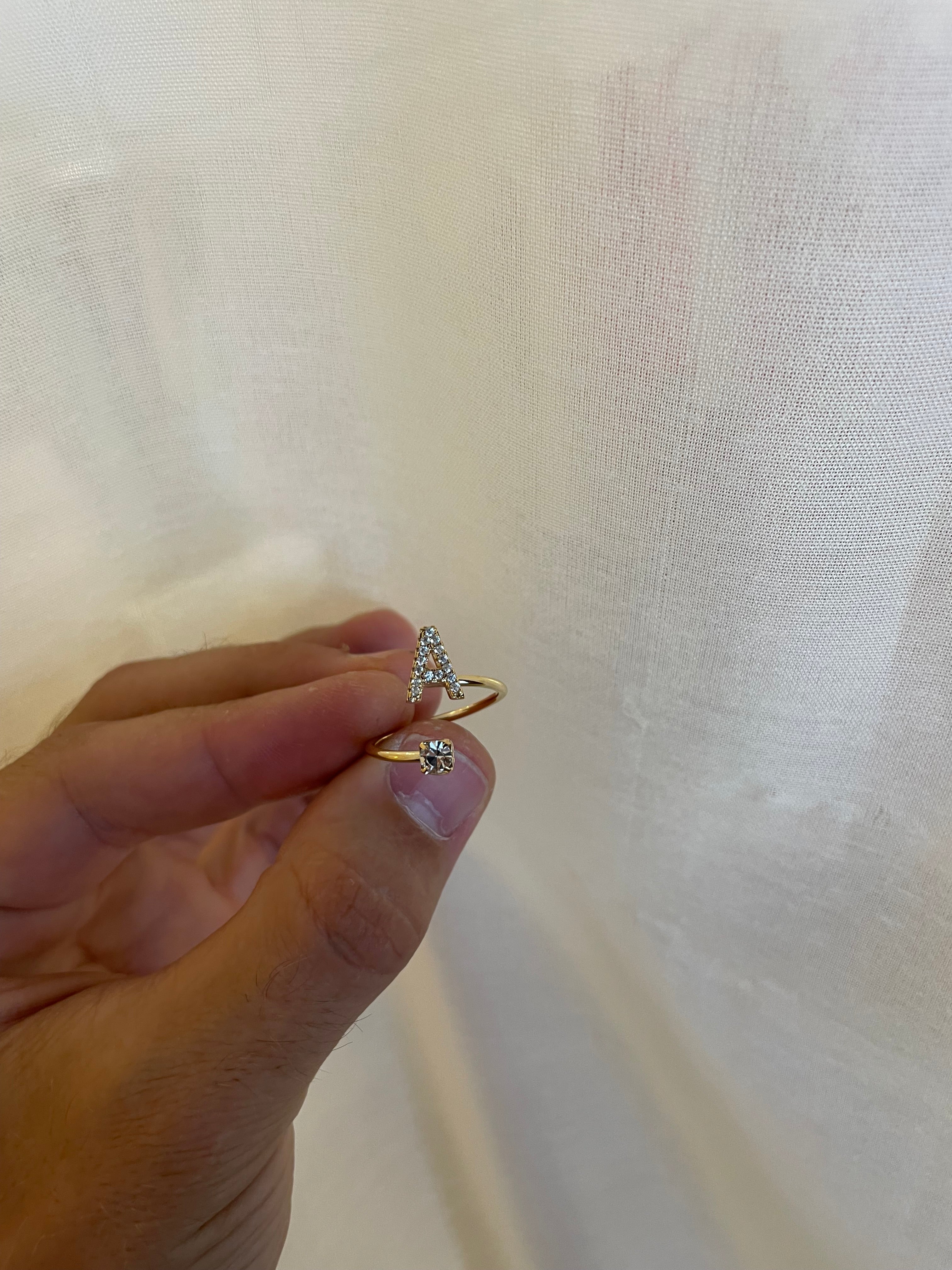 Letter Diamond Ring