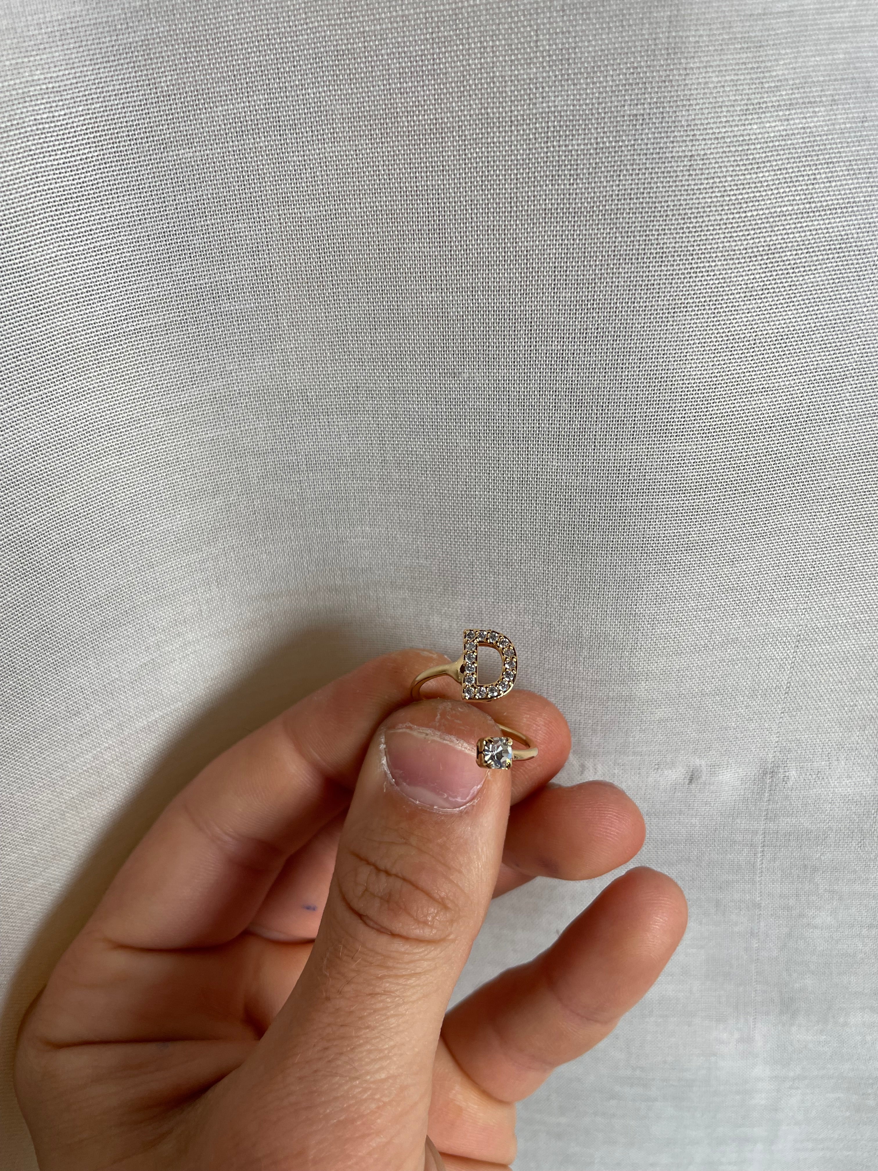 Letter Diamond Ring