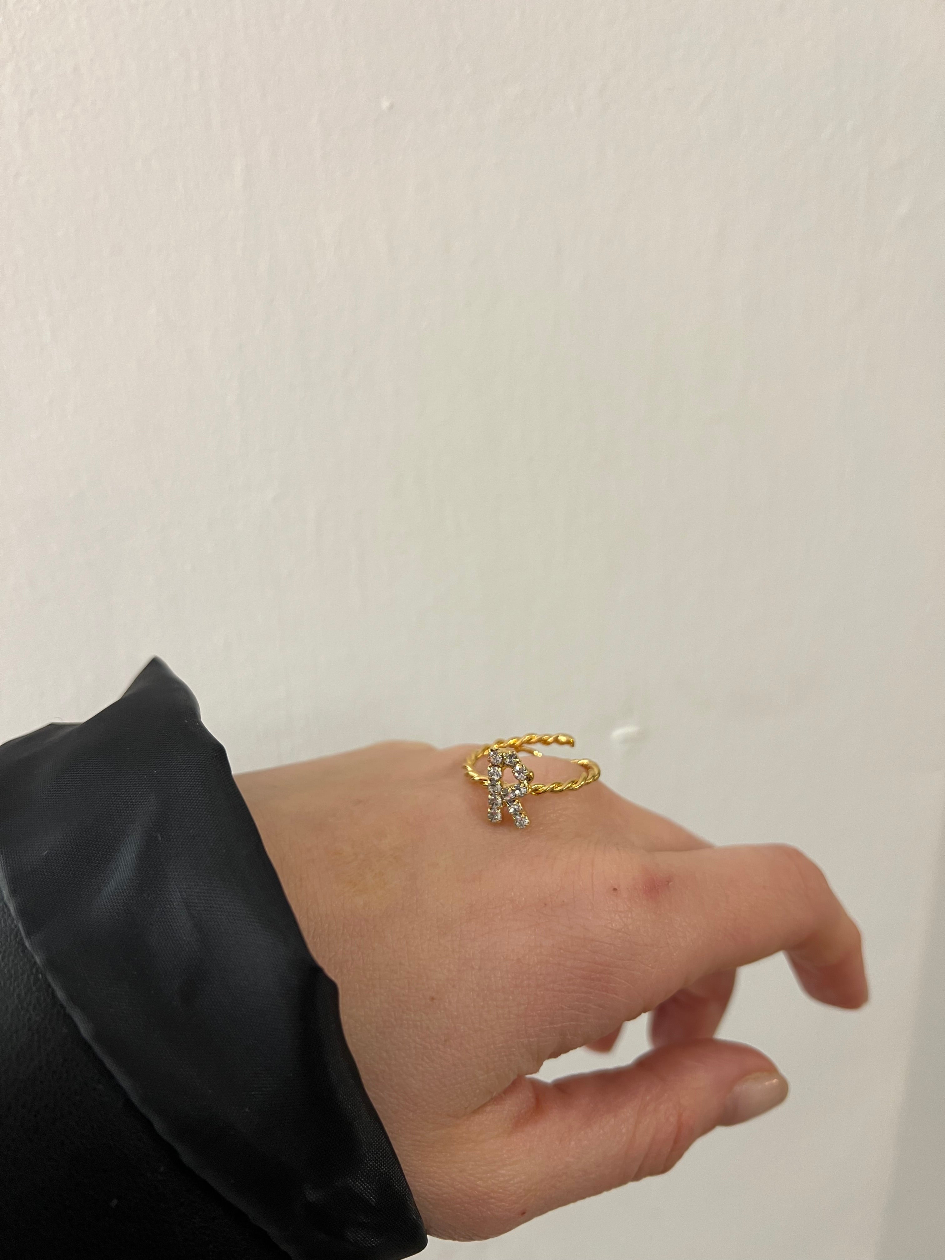 Zircon Letter Torchon Ring