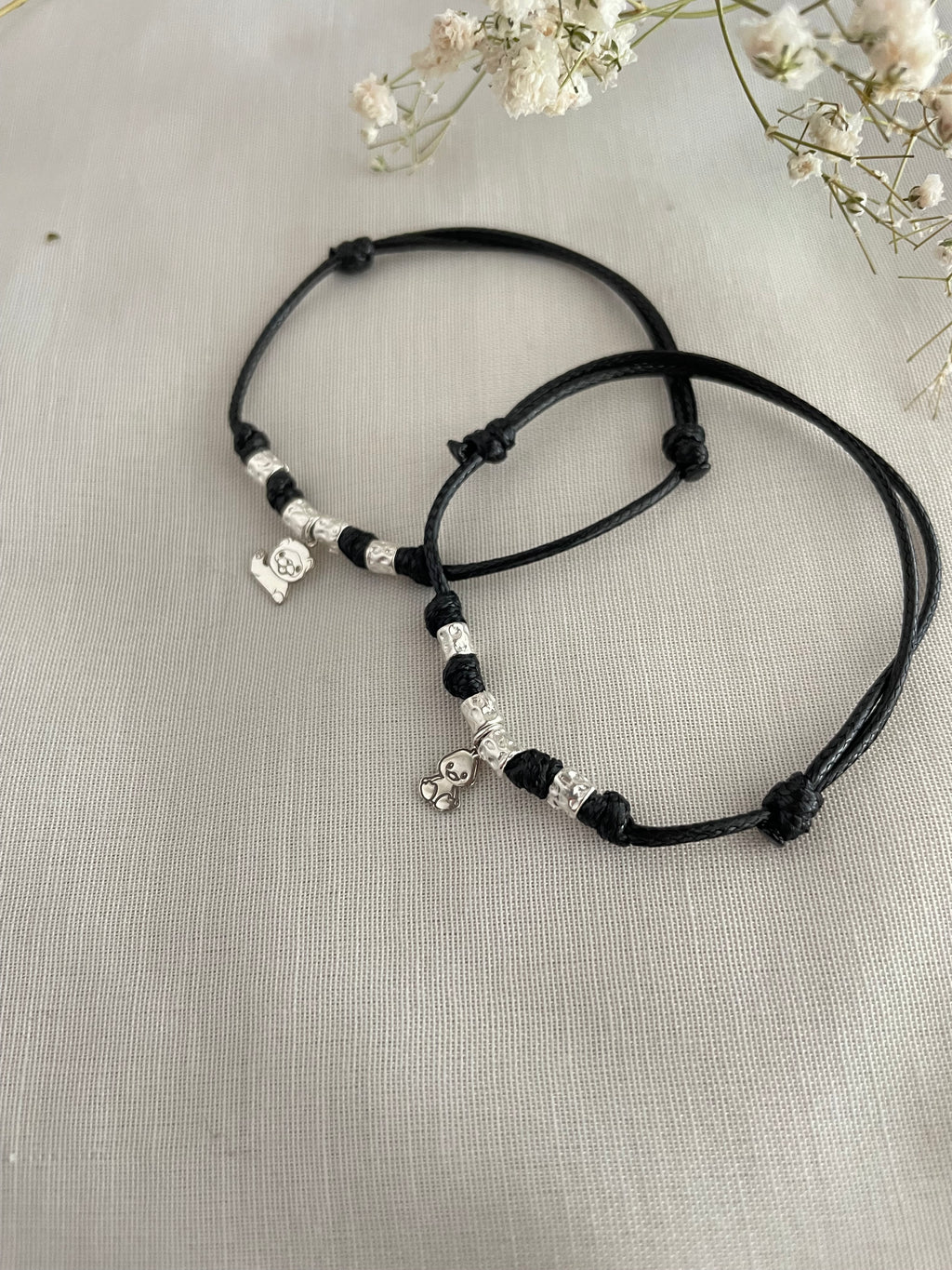 Bracciale Corda Pepite Ciondolo Personalizzato