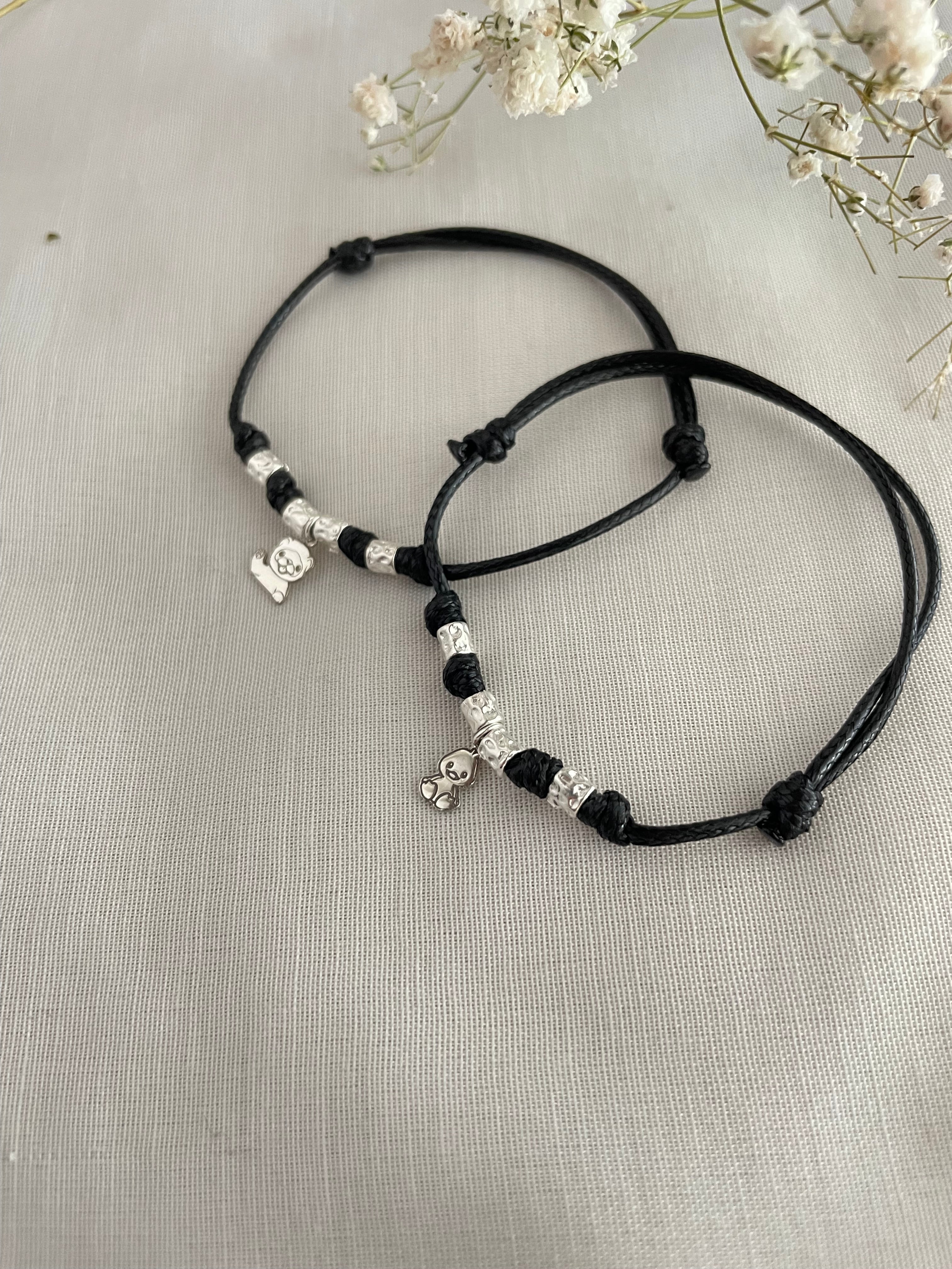 Bracciale Corda Pepite Ciondolo Personalizzato