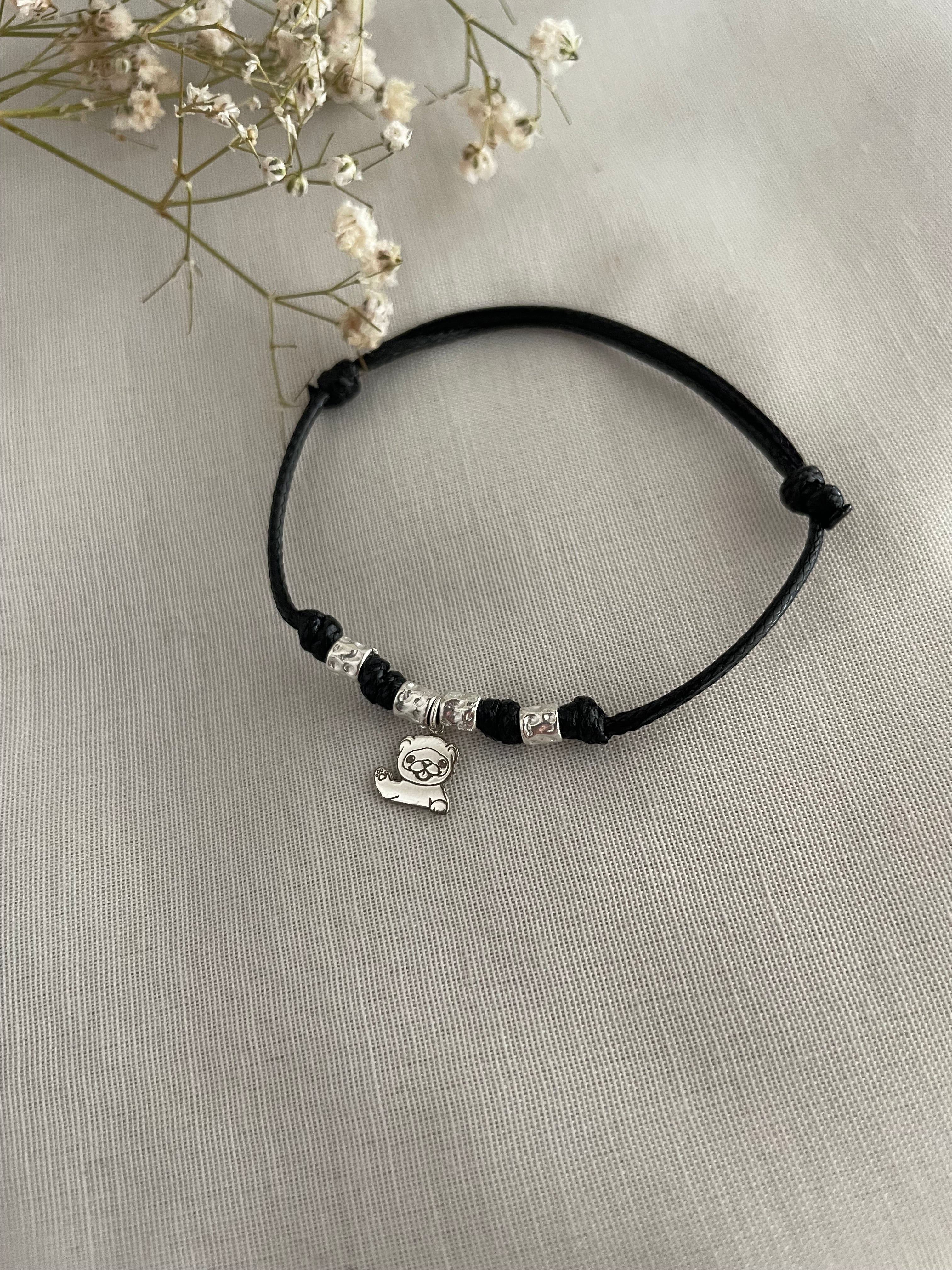Bracciale Corda Pepite Ciondolo Personalizzato