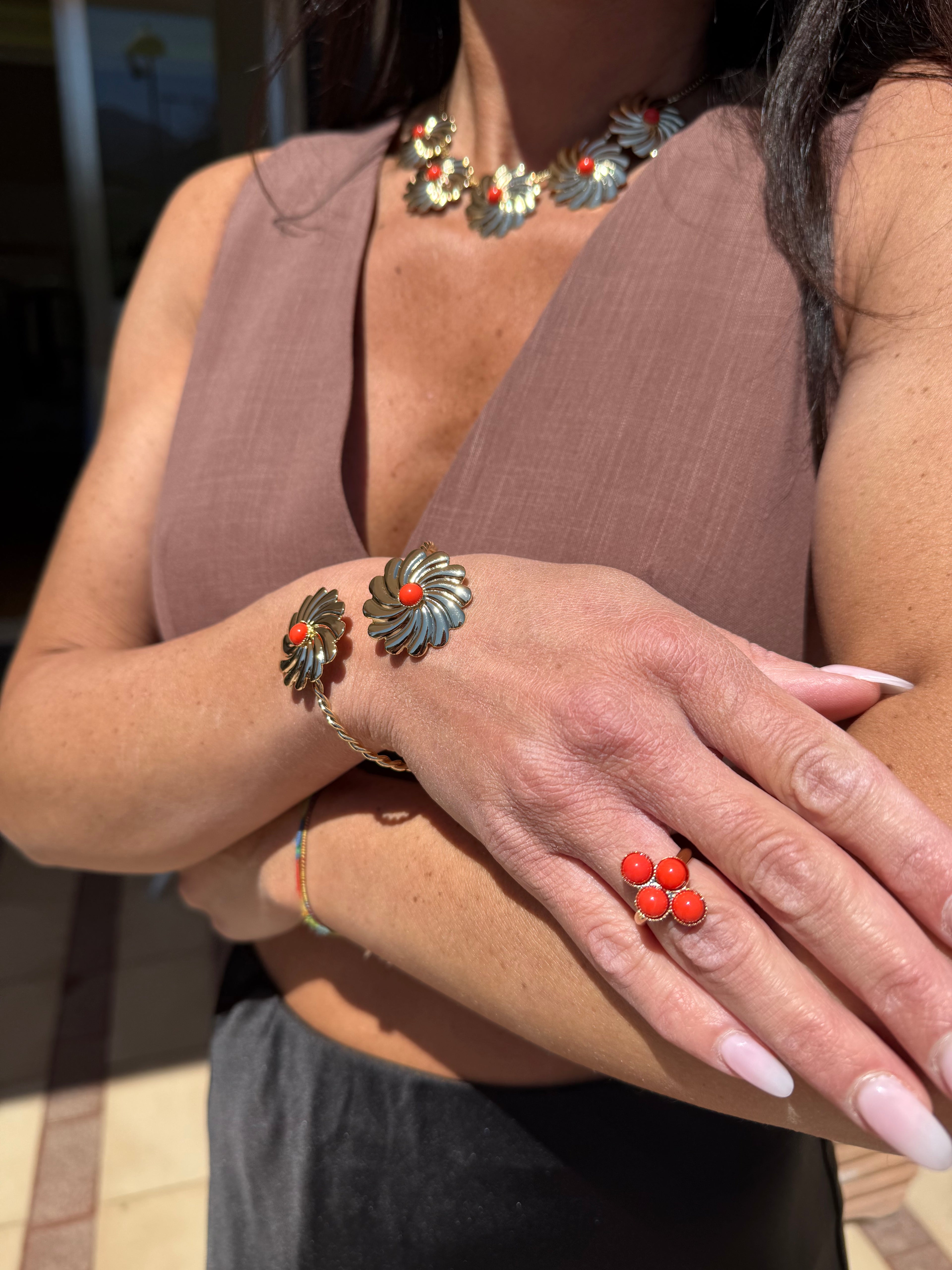 Anello Coral Sun