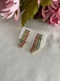 Orecchini Cascata Strass Multicolor