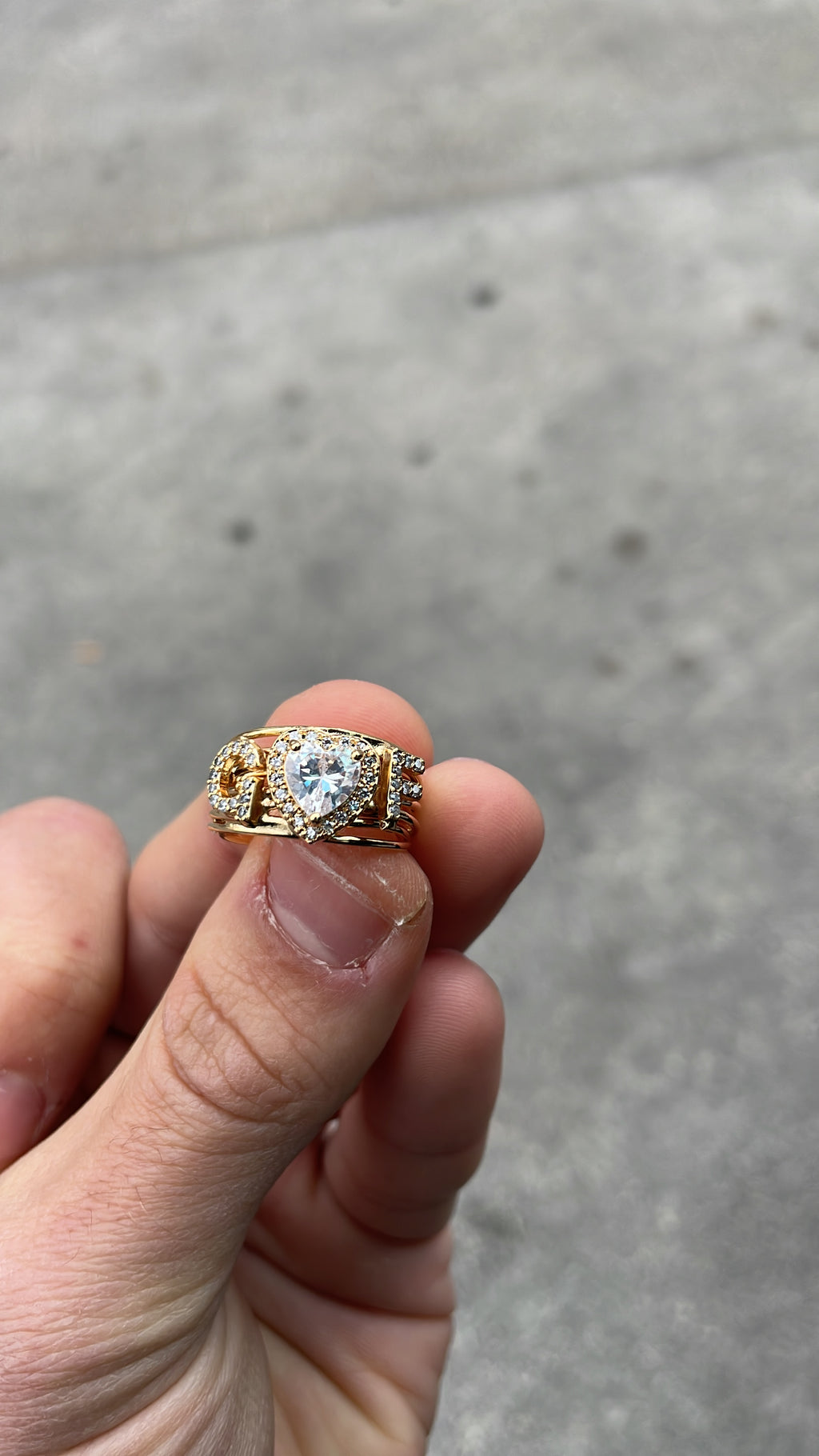 Anello Filo della Vita Lettere e Mini Heart