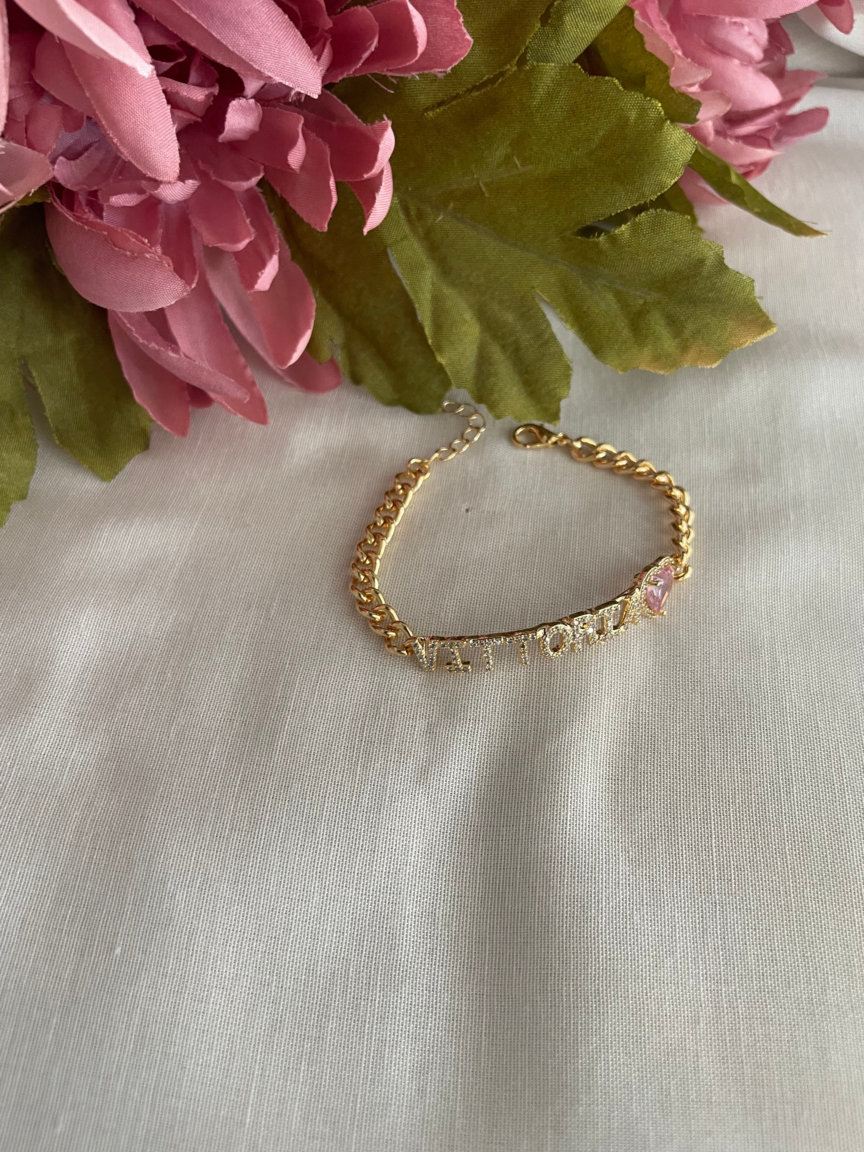 Bracciale Lettere Zirconate
