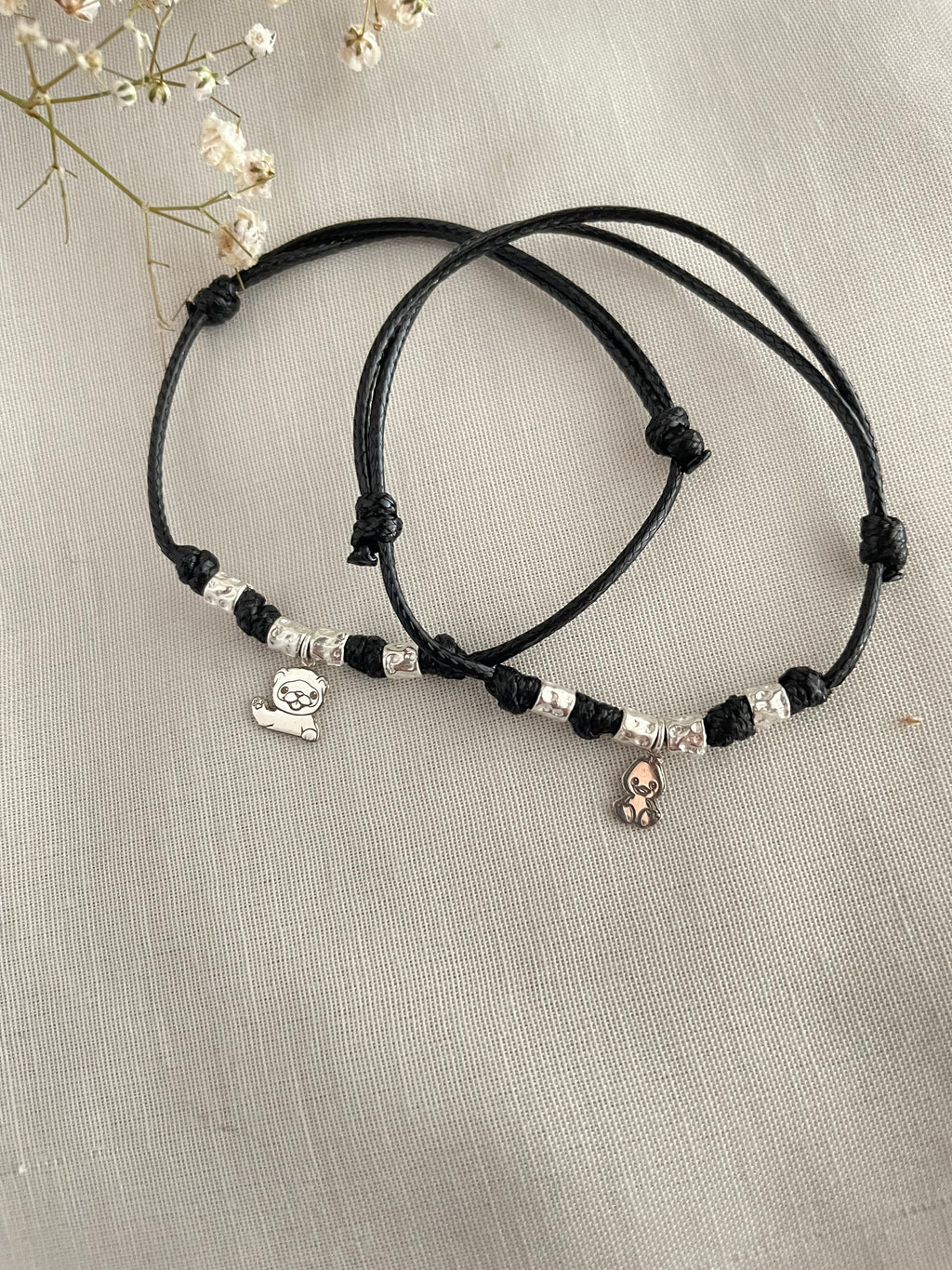 Bracciale Corda Pepite Ciondolo Personalizzato
